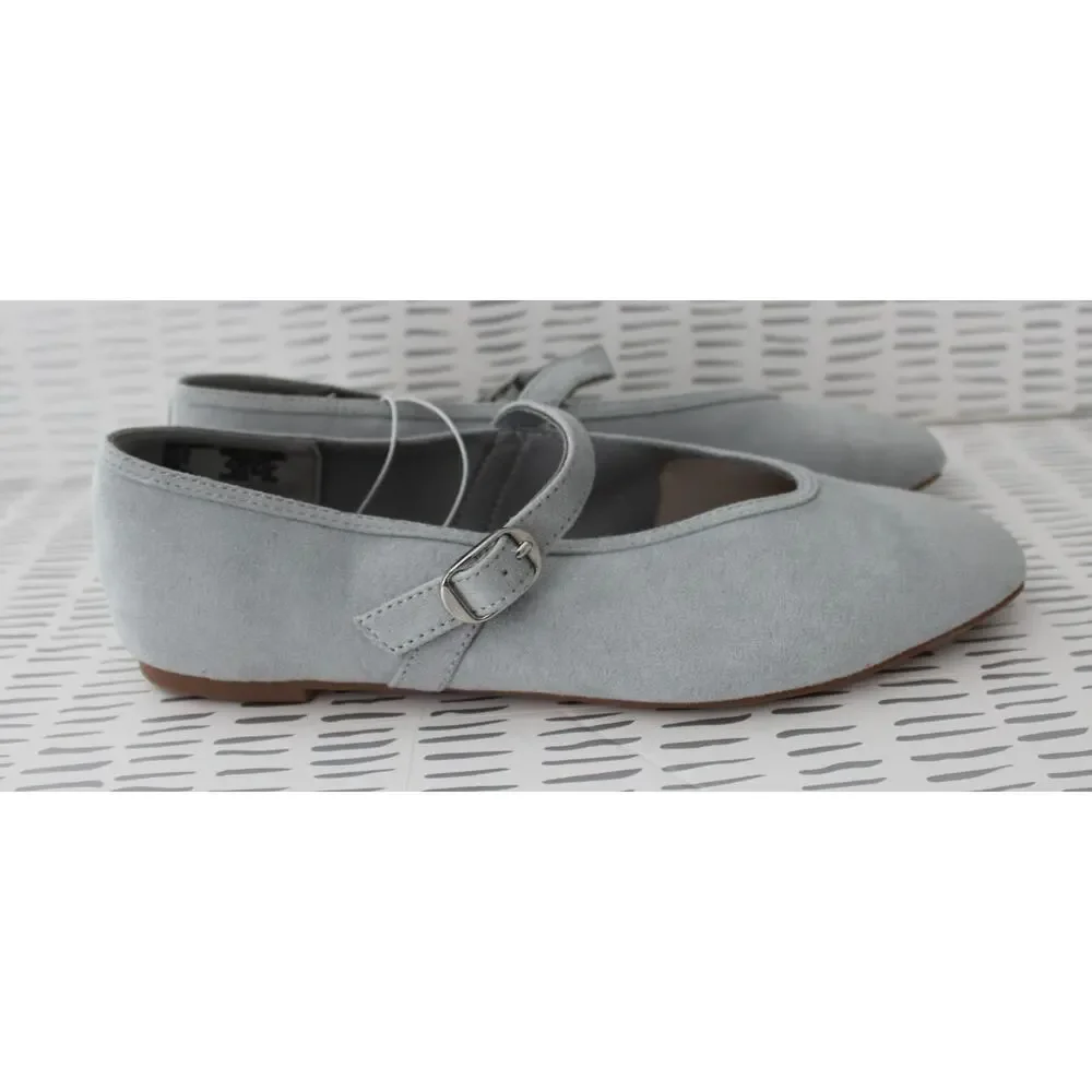Old Navy Womens Mary Jane Ballet Flats Blue Suede Size 8.5 NWT